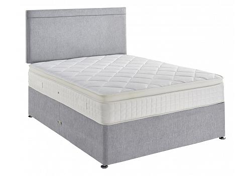 6ft Super King Carrie Pillow Top Pocket Spring & Visco Elastic Memory Foam Divan Bed Set 1